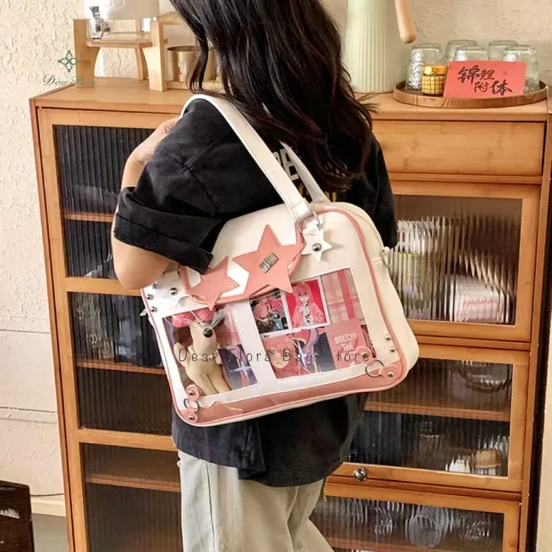 y2k tendance étoile ita sac lolita fille poche transparente femmes bricolage affichage sac à bandoulière mode sac à bandoulière mignon sac à main sac à main