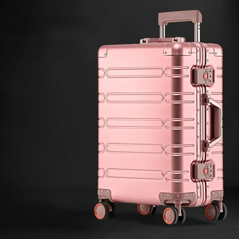 valise de voyage en alliage d'aluminium-magnésium pour hommes, affaires, bagages à roulettes, bagages à roulettes, bagages à roulettes, cabine