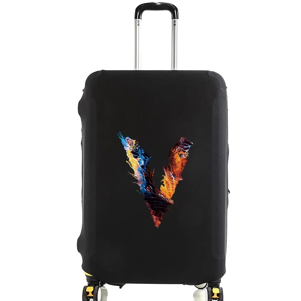 juste de protection pour bagages, peinture à la mode, série 26 lettres, motif de valise, sacs à poussière élastiques, étui, accessoires de voyage, 18-28 po