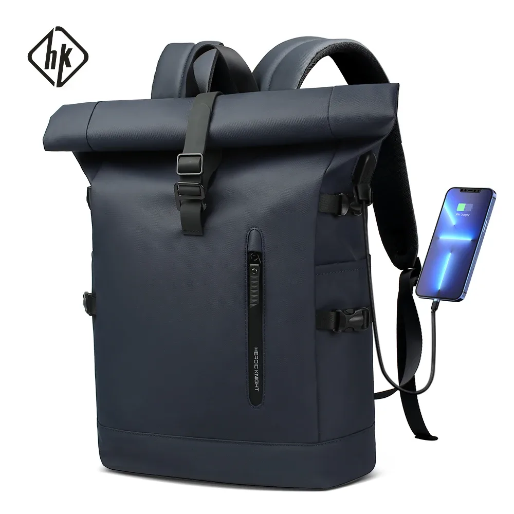 hk grand sac à dos pour ordinateur portable 15.6 pouces hommes sac à dos de voyage antivol pour affaires université vélo école sac à dos avec port usb