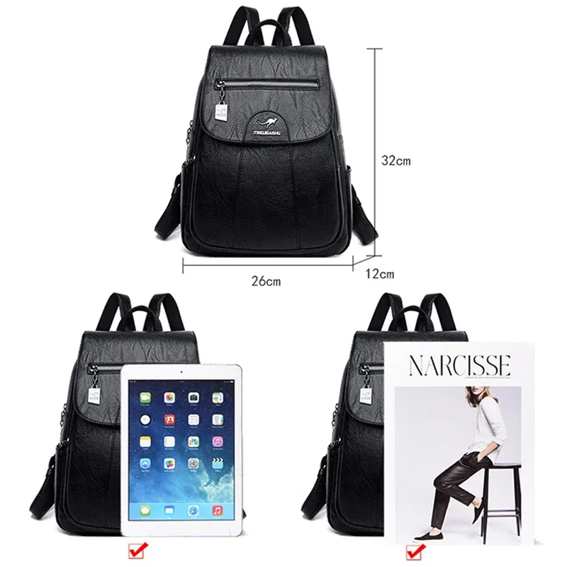sacs à dos en cuir pour femmes, sac à dos vintage de bonne qualité pour filles, sac d'école de voyage, nouvelle collection 2024