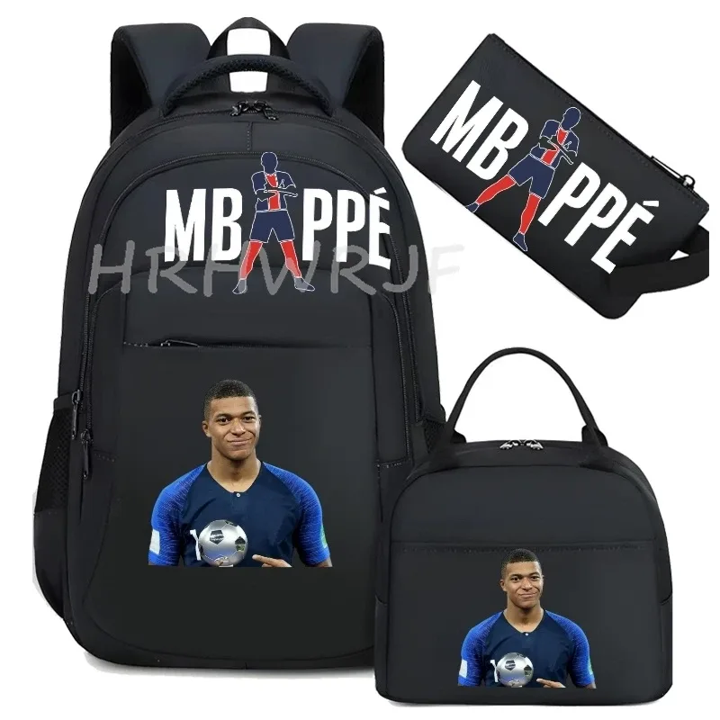 sac à dos pour ordinateur portable m-mbappes, pour femmes et hommes, sacs à dos décontractés pour le sport et le football, sac à dos oxford pour femmes, sac d'école pour hommes, sac de voyage, mochilas 3 pièces