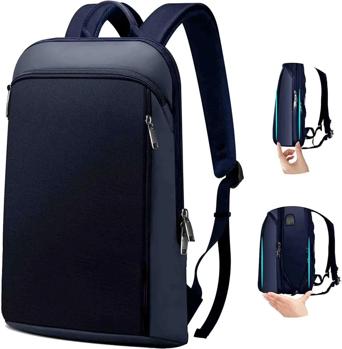 zinz slim extensible sac à dos pour ordinateur portable antivol 15-16 pouces sac pour ordinateur portable de voyage d'affaires pour hommes et femmes