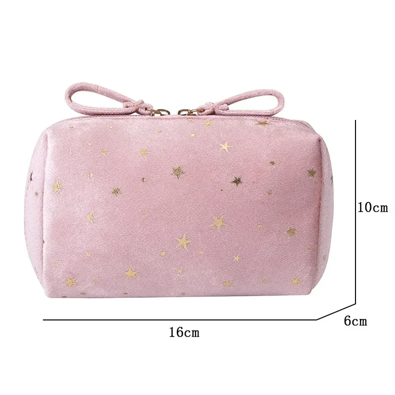 fille velours maquillage sac organisateur doux fille rouge à lèvres sac de rangement femmes toilette beauté maquillage étui pochette portable sac cosmétique