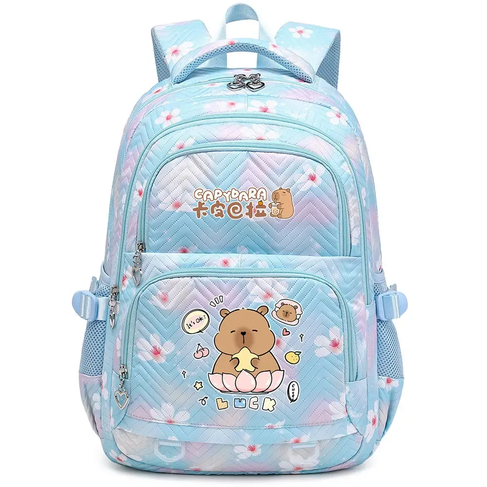 mignon capybara étudiant sac à dos étanche filles enfants retour à l'école livre sacs adolescents cartables femmes voyage sac à dos mochila