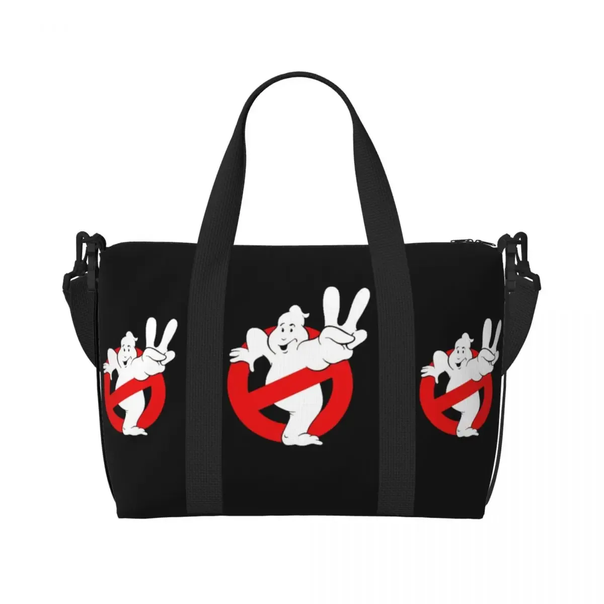 sac fourre-tout avec logo ghostbusters personnalisé pour femme, grande capacité, dessin animé, film de comédie, salle de sport, plage, sacs de voyage