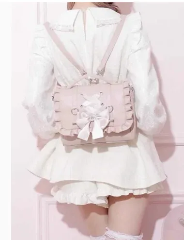 sac à main en strass et pierres précieuses de style japonais, fourre-tout lolita, nouveau sac à dos mignon pour femmes, sac à bandoulière avec nœud, 2 voies