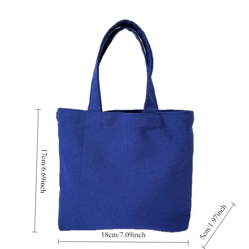 sac fourre-tout en toile de style coréen, sacs de shopping simples de couleur unie, petits sacs à la mode pour le shopping quotidien, sac à main pliable décontracté