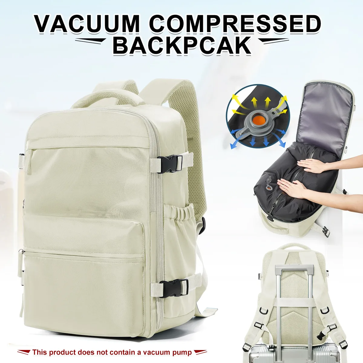 sac à dos de voyage ryanair pour cabine d'avion, sac à dos de compression sous vide, sac à dos pour ordinateur portable professionnel pour femmes et hommes, sac à main