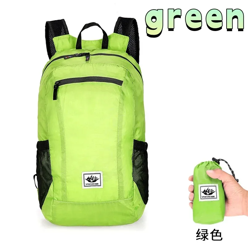 sac de randonnée en plein air 20l, sac à dos portable léger, pliable, étanche, ultraléger, pour voyage, randonnée, sac de jour