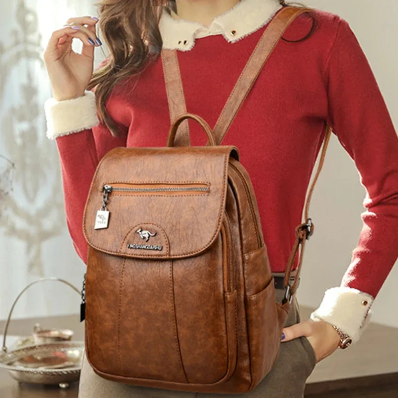 sac à dos en cuir souple pour femmes, de haute qualité, pour loisirs, voyage, grande capacité, sacs d'école pour adolescentes, noir, nouvelle collection 2022