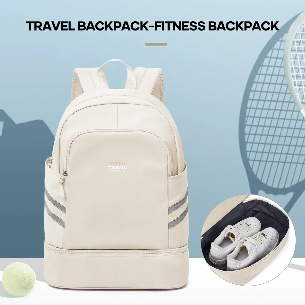 sac à dos de gymnastique pour femmes avec compartiment à chaussures, sac à dos de voyage pour femmes, sac à dos de sport étanche, sac à dos de plage pour fitness et natation ﻿