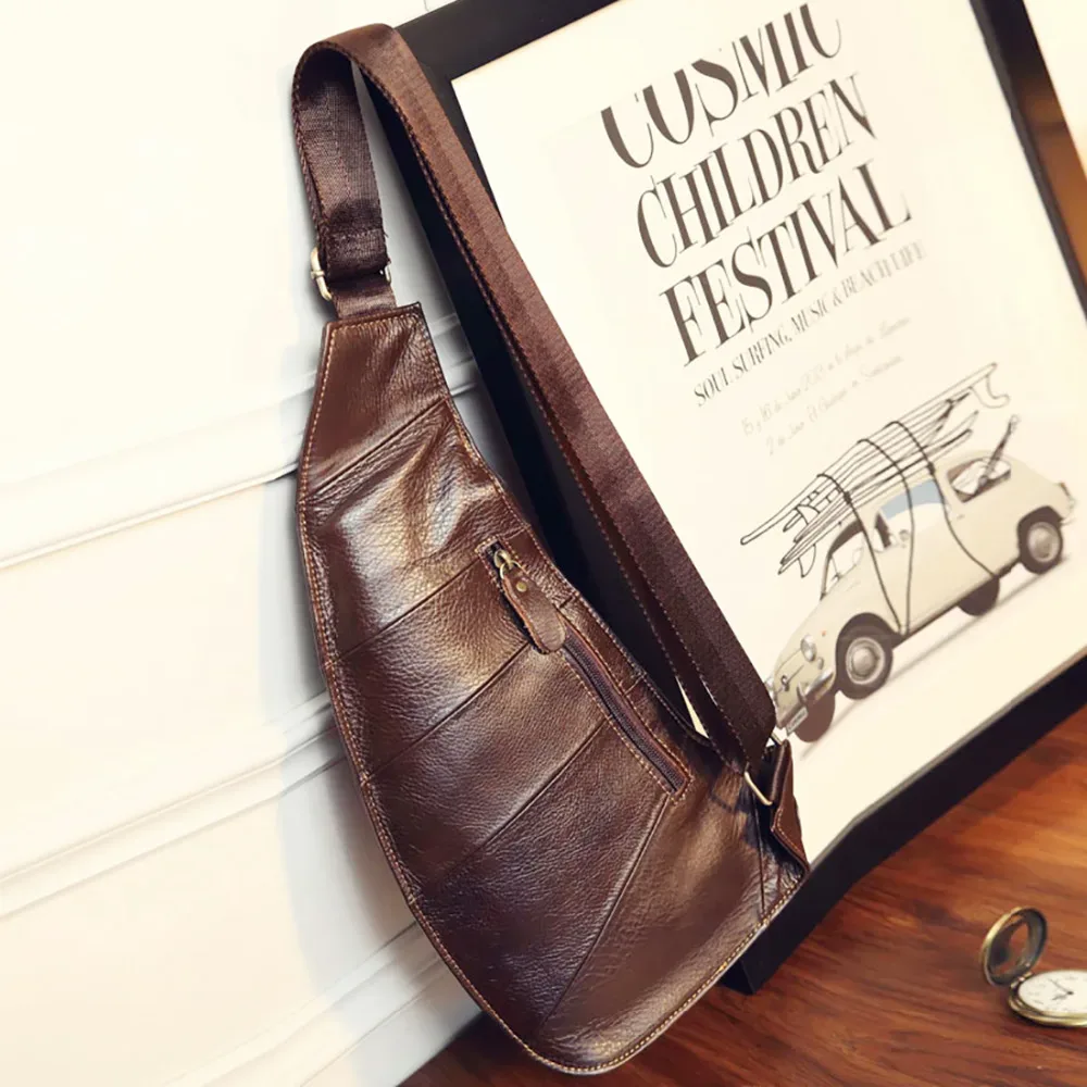 sac à bandoulière vintage en cuir véritable pour homme, sacoche de jour, célèbre sac de voyage décontracté