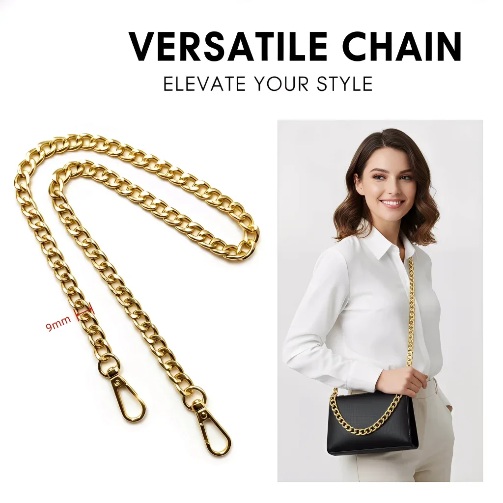 chaîne métal robuste boucles fixation sac bandoulière poignet remplacement accessoire décoration voyage sécure doré marron rose xl s m