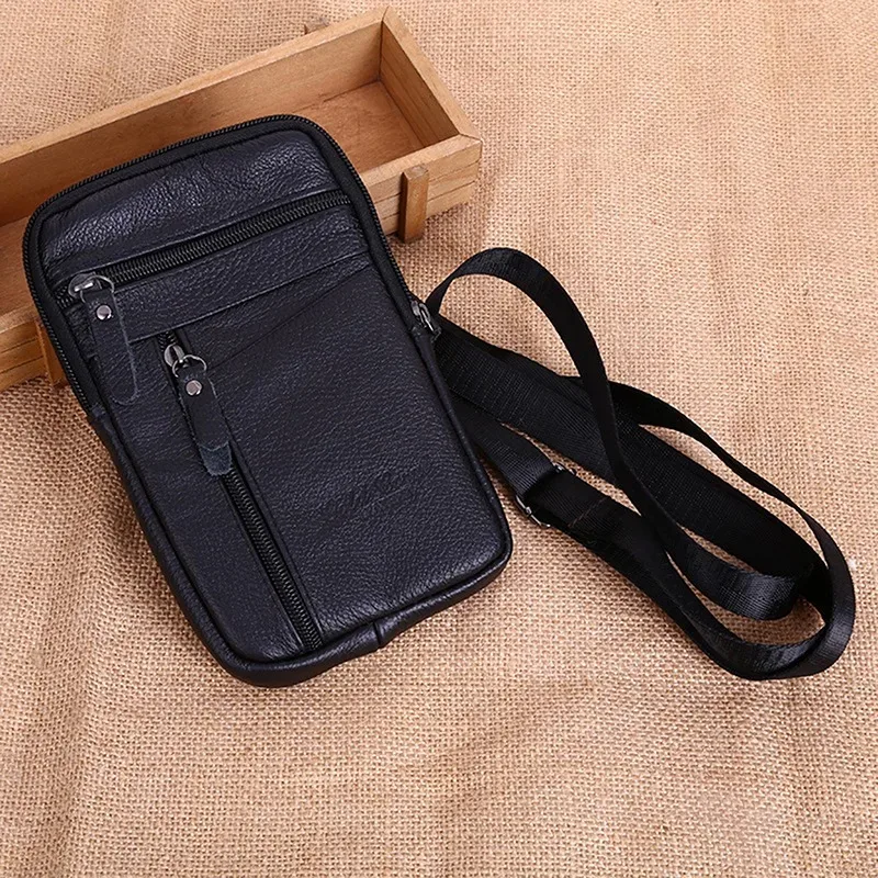 sac de taille en cuir pour hommes, sac pour téléphone portable, ceinture de sport de plein air, petit sac à bandoulière pour faire d'affaires