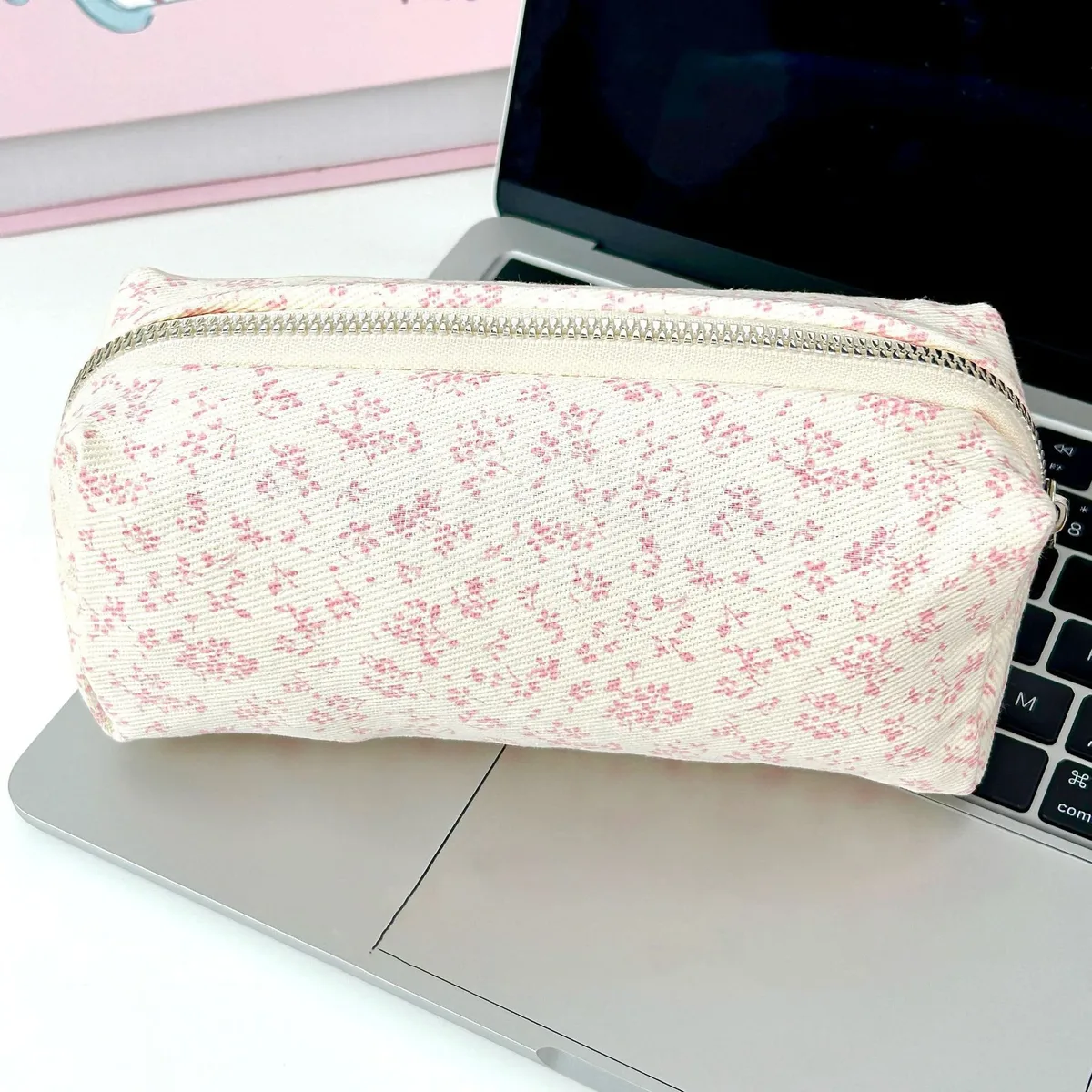 sac de maquillage en toile de haute qualité, sac de rangement portable, sac à stylos élégant pour artistes, accessoires de voyage portables, 18x7x8cm, 1 pièce
