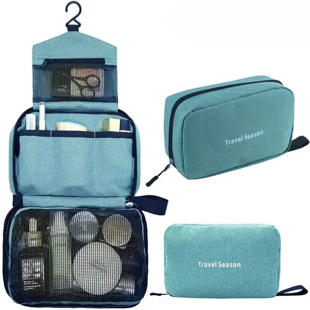 trousse de toilette suspendue pliable, grande capacité, crochet suspendu, étui de maquillage pour hommes, sac à cosmétiques de voyage portable multifonctionnel