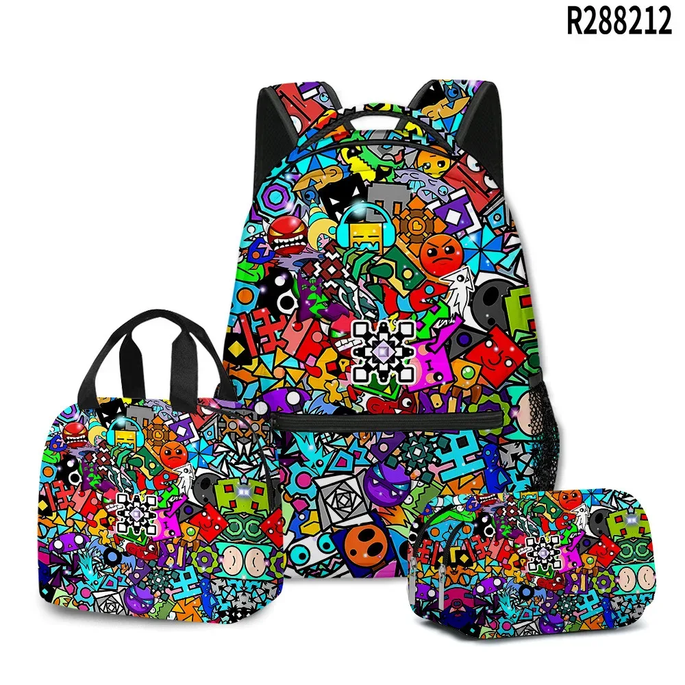 sac dos oxford université motif géométrie dash bleu vert rouge noir voyage école étudiant