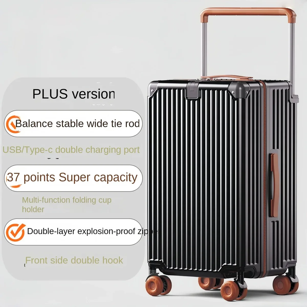 nouvelle valise de voyage 2026 à grande poignée rétractable, roues multifonctionnelles, bagage de 30 pouces grande taille, valise à roulettes légère en abs+pc