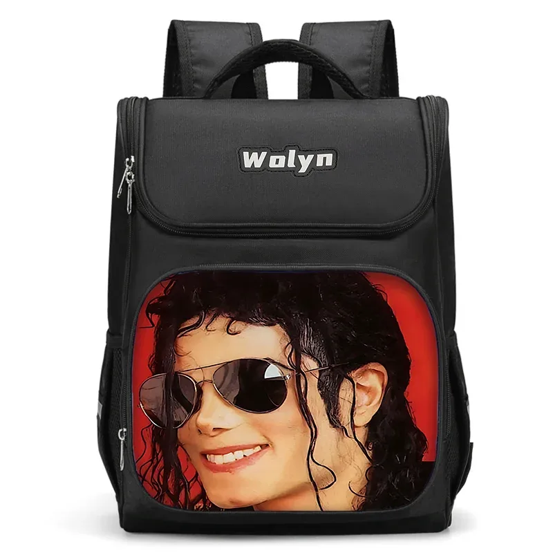 grand sac à dos michael jackson pour enfants, sac d'école pour garçons et filles, sac à dos de voyage pour hommes et femmes, durable et multi-compartiments