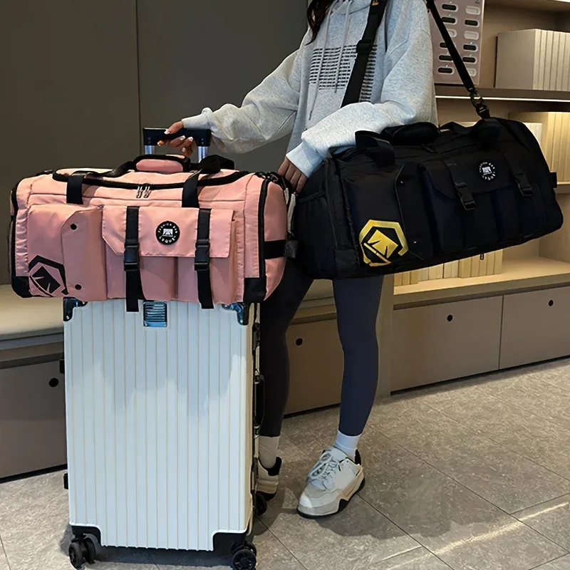 sac à dos de voyage de grande capacité, 1 pièce, séparation humide et sec, sac de sport, compartiment de rangement, tissu oxford, voyage de loisirs