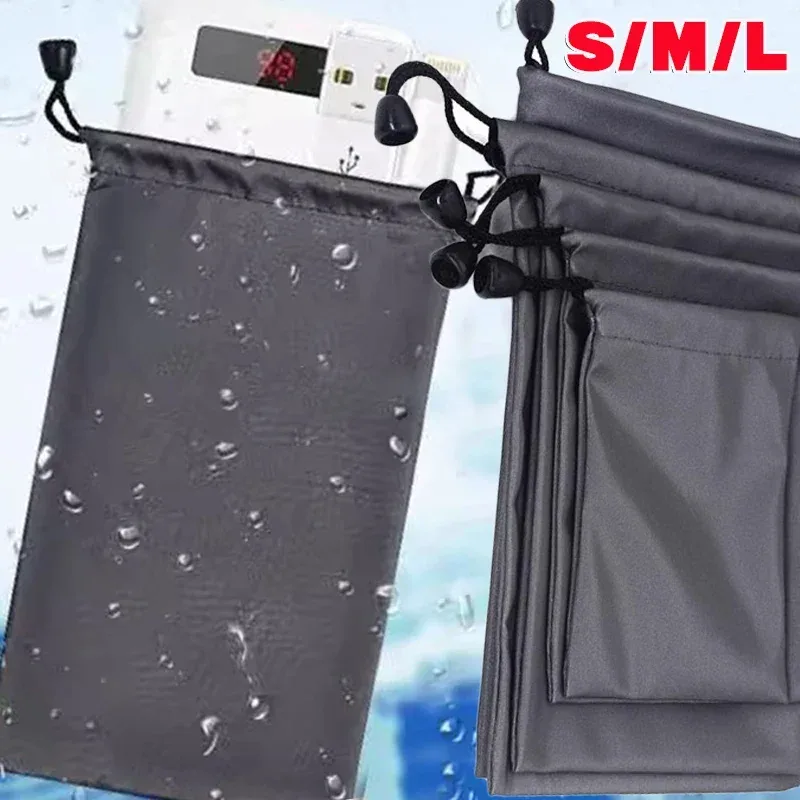 sac à cordon étanche, pochette pour câble de données pour casque, sacs anti-poussière pour pièces de monnaie, écouteurs, sac de rangement pour téléphone portable, étui de transport pour lunettes et écouteurs