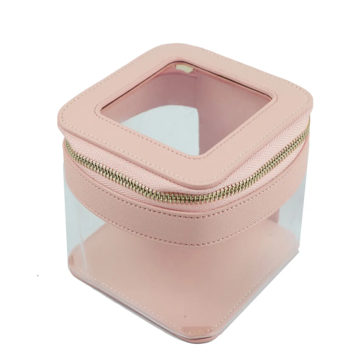 sac à cosmétiques en cuir saffiano avec lettres personnalisées, étui de rangement de maquillage transparent en pvc tpu, organisateur de rouge à lèvres de voyage, sac à cosmétiques