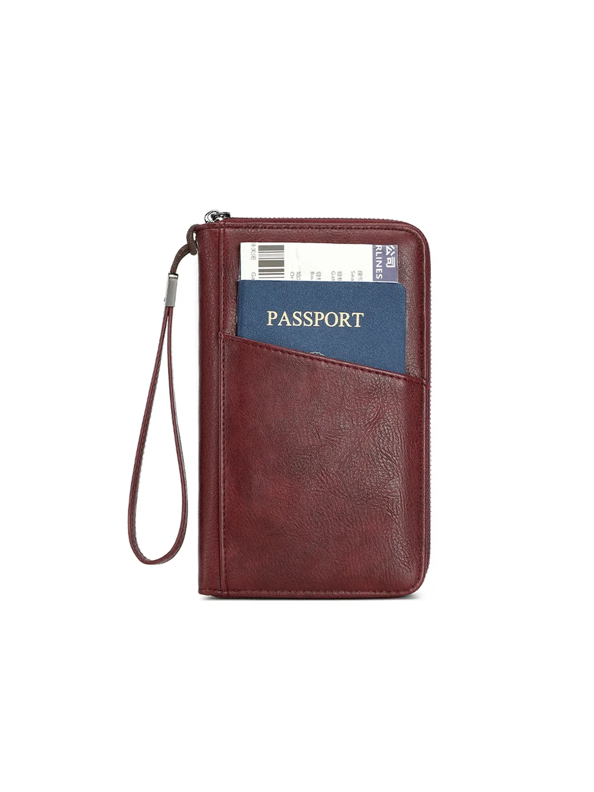 nouveau portefeuille de voyage multifonctionnel en cuir pu pour hommes et femmes, porte-cartes anti-rfid, anti-vol, sac de rangement