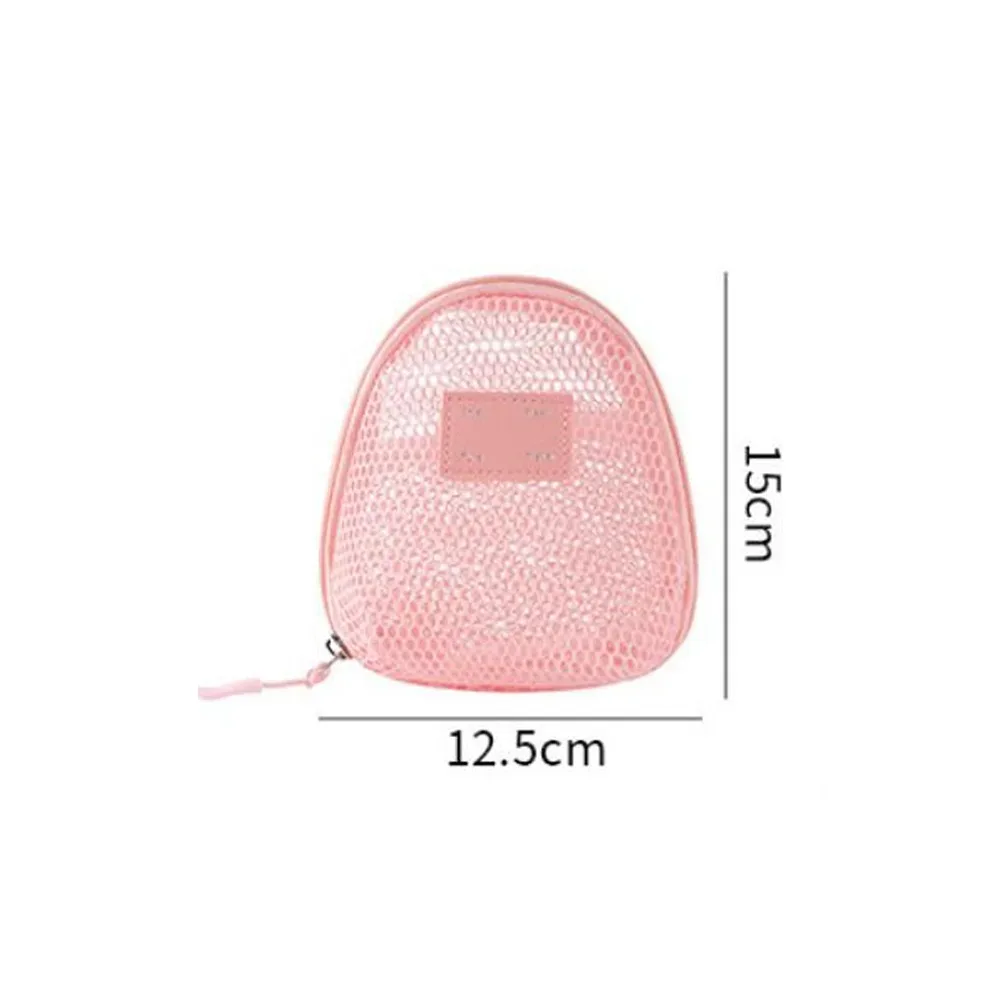 poudres de stockage en nylon décontractées, sac cosmétique en maille à main, polyvalent avec fermeture éclair, voyage
