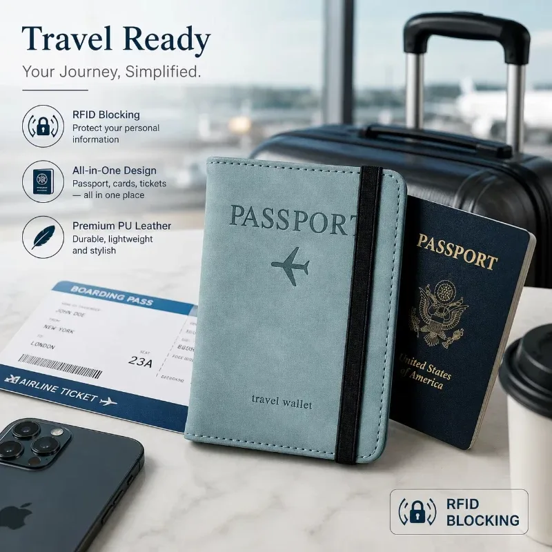 porte-passeport pour les essentiels de voyage, étui de protection pour passeport, accessoires de voyage, porte-passeport pour femmes/hommes