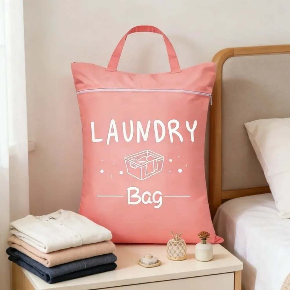 sac de rangement pour vêtements de voyage de couleur unie, imperméable, avec fermeture éclair, sac à linge de grande capacité, organisateur de vêtements en tissu oxford.