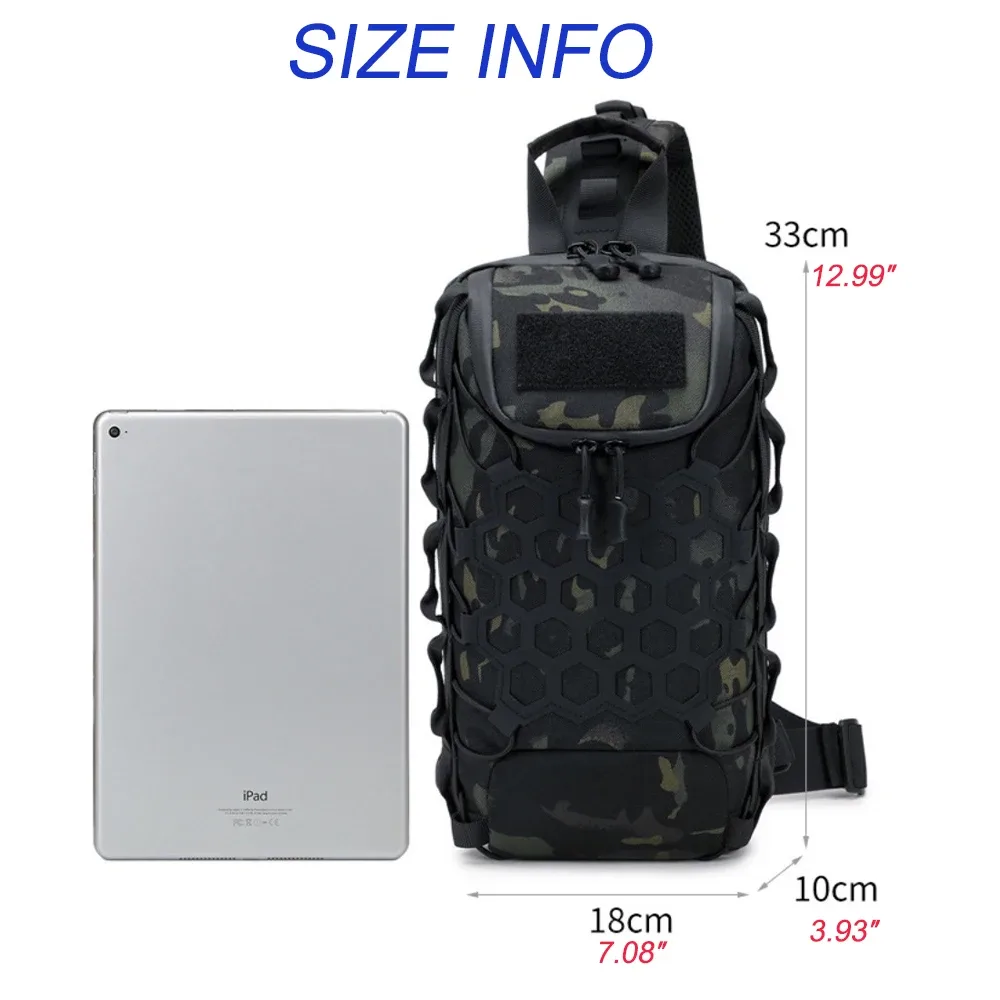 sac à dos tactique de poitrine pour l'extérieur, sac à bandoulière, sac tactique pour le transport quotidien, sac de poitrine pour les trajets quotidiens