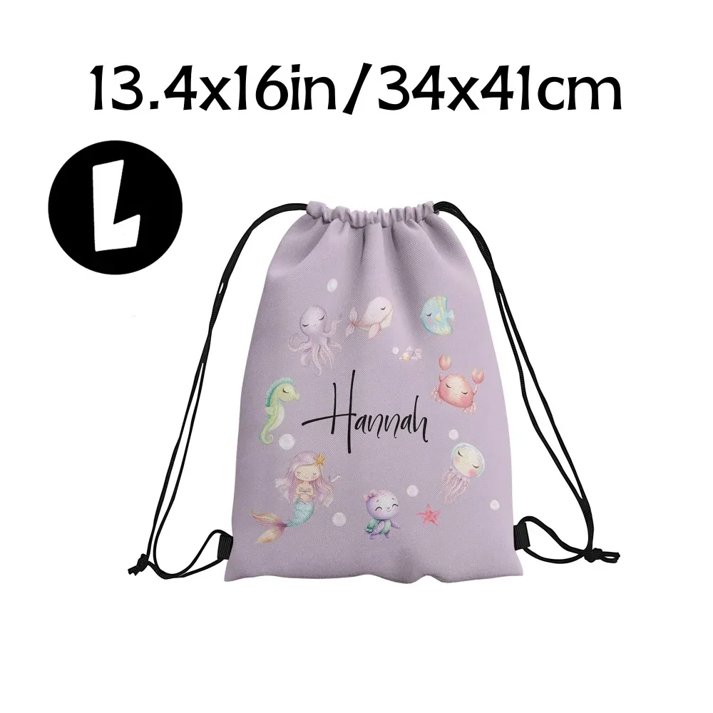 sac à dos à cordon personnalisé avec motif de créature marine, sac à cordon personnalisé pour la plage, les fêtes, le sport, la gym, le rangement, cadeau d'anniversaire