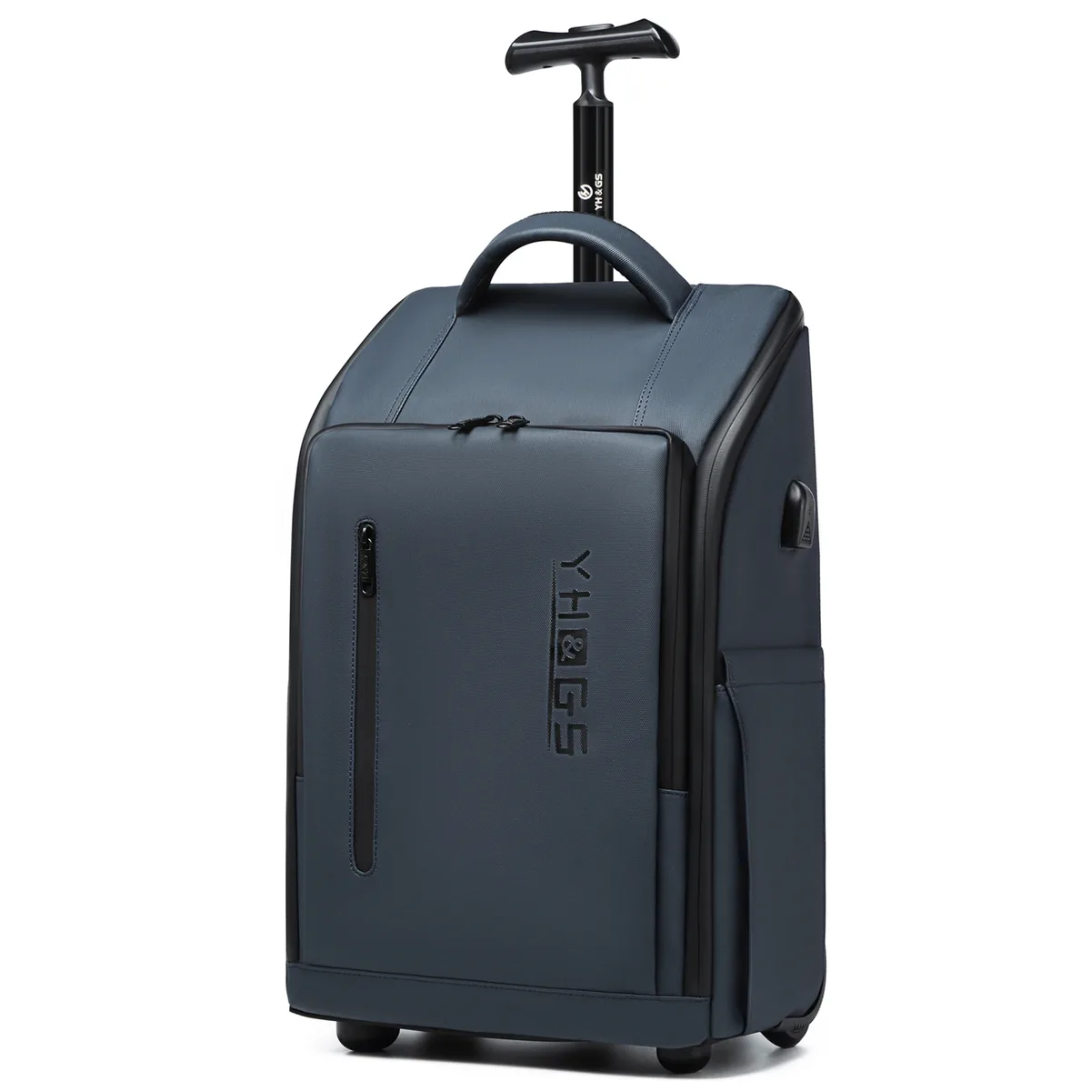 valise cabine 20 pouces à roulettes avec fonction sac à dos, pour femmes et hommes, bagage de voyage à roulettes avec port usb, sacs d'affaires