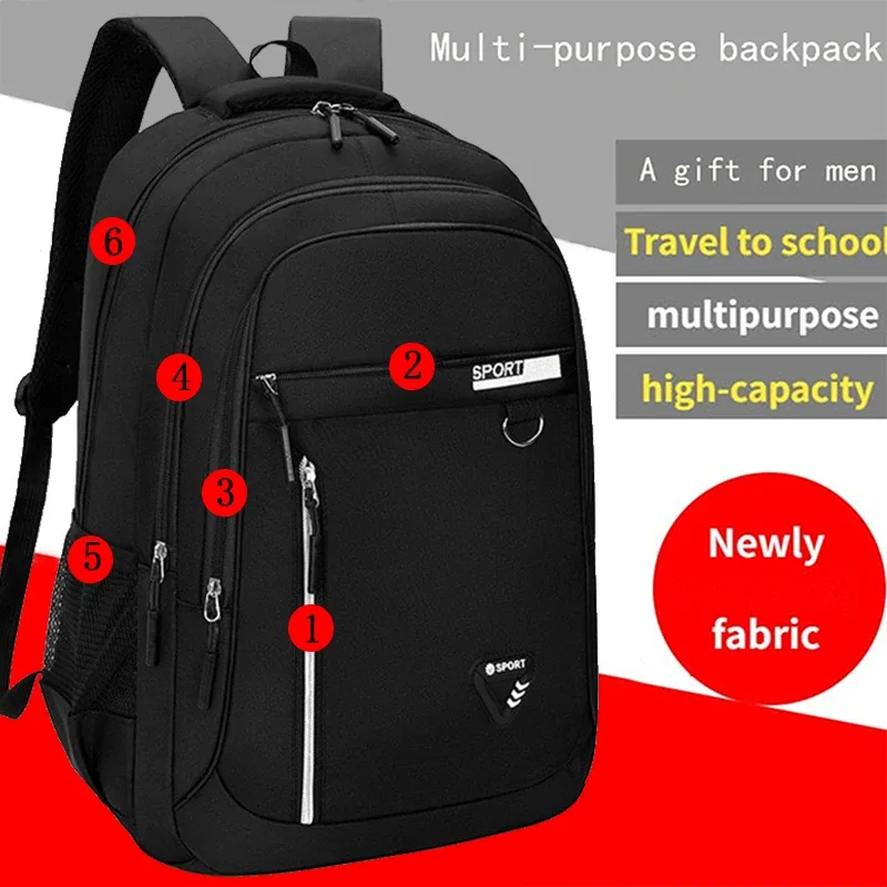 Sac à dos professionnel spacieux, sac à dos élégant noir pour ordinateur portable avec fermeture éclair métallique sécurisée pour le transport quotidien