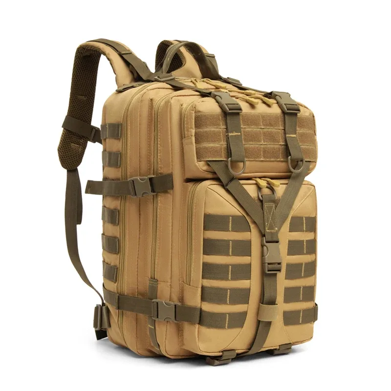 sac à dos tactique d'extérieur 40l, sac de montagne de grande capacité, sac d'école multifonctionnel en nylon camouflage imperméable, sac à dos de voyage pour ordinateur