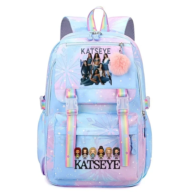 sac à dos kpop katseye pour femmes, sacs d'école multifonctionnels de grande capacité, sac à dos pour adolescents et étudiants, sac de voyage pour fans de mode