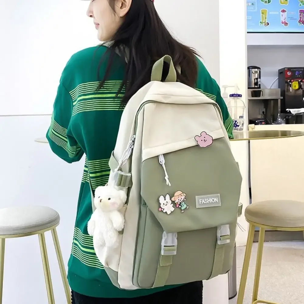 sac à dos multifonctionnel en nylon imperméable de grande capacité, cartable d'école pour garçon et fille