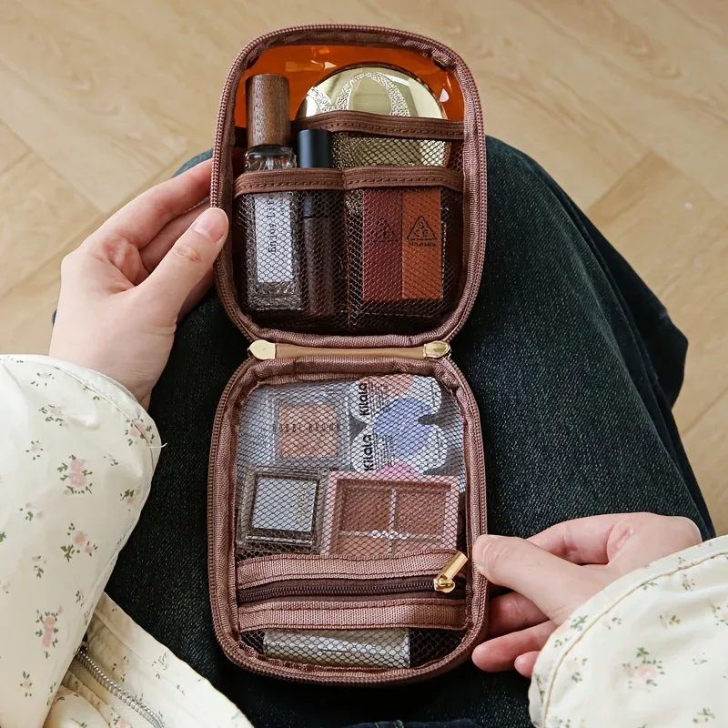 sac de voyage transparent pour cosmétiques, mini sac de rangement portable et étanche pour rouges à lèvres, pochette multifonctionnelle