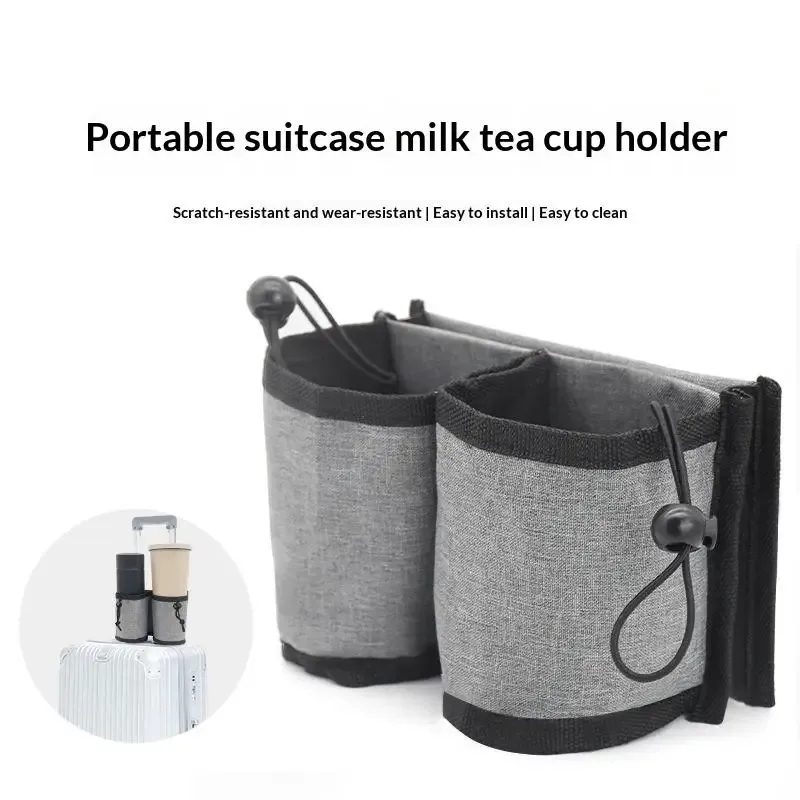 Support Voyage Boissons Tissu Oxford Gris Noir Bleu Compatible Valises Pliable Respirant Compartiments Gobelets Utilité Pratique Modernité