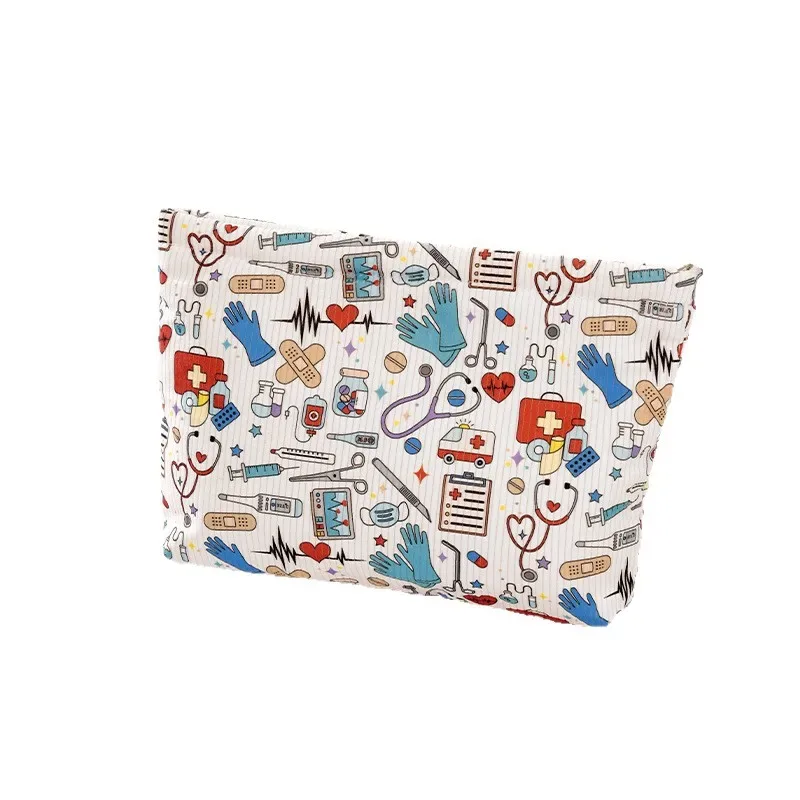 pochette de maquillage en velours côtelé à motif cœur, légère, avec fermeture éclair, multifonctionnelle, pour accessoires de toilette, sac de rangement