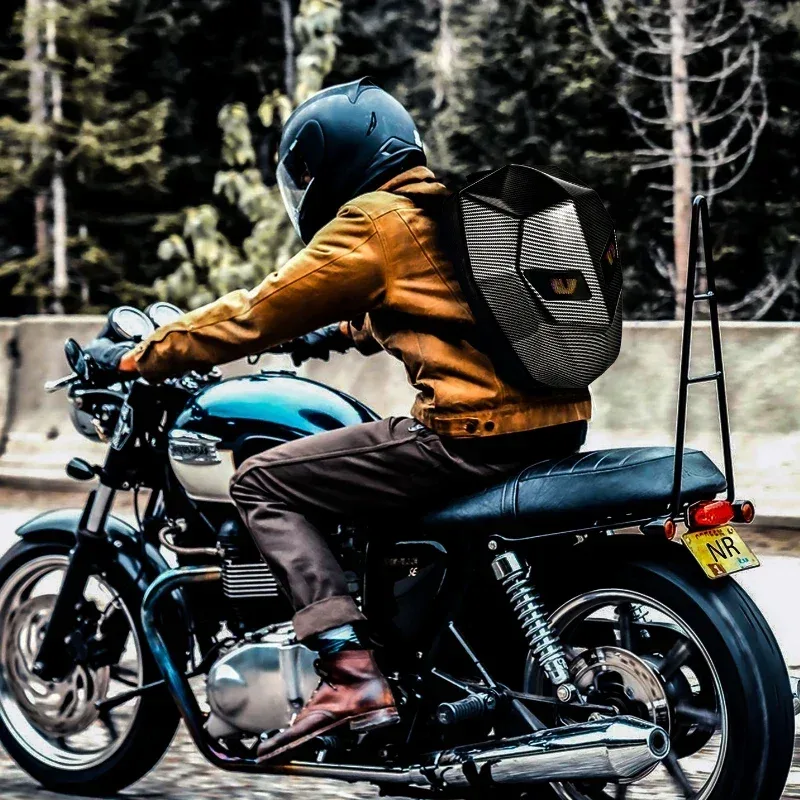 led randonnée sac à dos pour hommes coque rigide led moto cyclisme casque sac à dos femme voyage d'affaires étanche sac à dos pour ordinateur portable