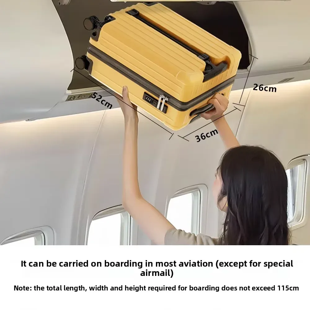 valise à roulettes pour enfants bunnyfly avec ouverture frontale, compartiment pour ordinateur portable, bagage à main pour les voyages, facile à manipuler