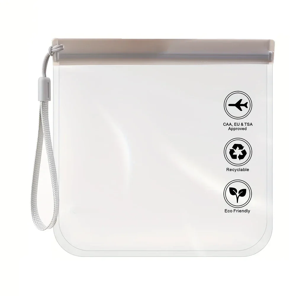 trousse toilette transparente eva zip noir pochette voyage cosmétiques maquillage avion ecologique recyclable biofriendly