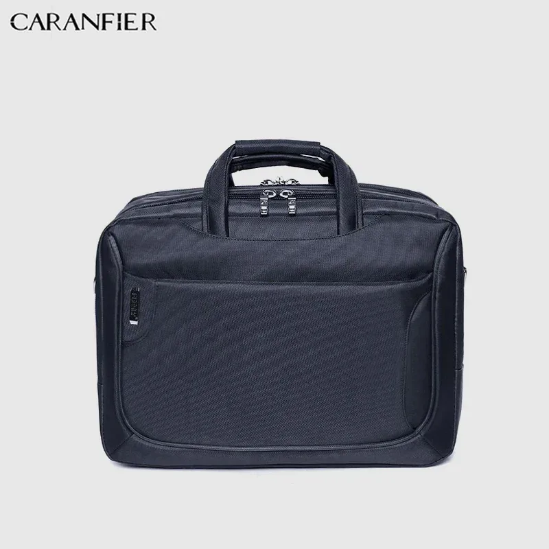 porte documents nylon black grey coffee bande anière poignée supérieure fermeture éclair computer interlayer voyage unisexe