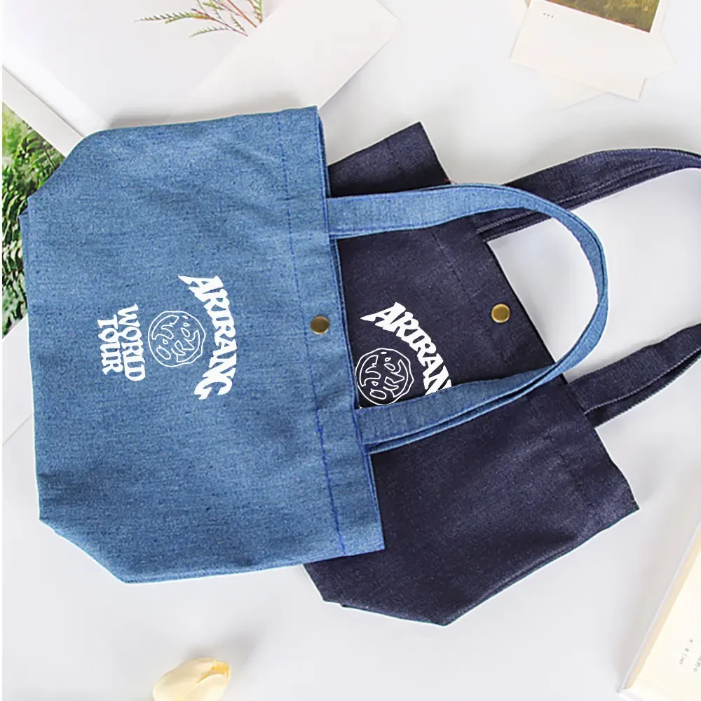 kpop world tour arirang sac fourre-tout pour femme, petit sac à bandoulière en jean pour la plage, les voyages et le shopping