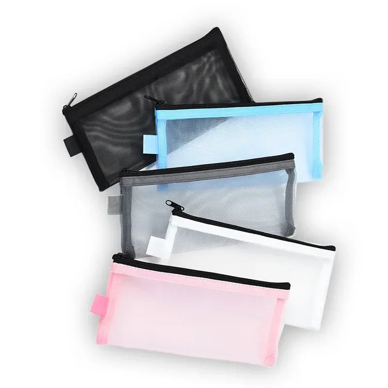 étui de voyage pour pinceaux de maquillage, trousse de toilette cosmétique, organisateur pour hommes et femmes, outils de beauté, pochette en maille à fermeture éclair, accessoires de rangement de lavage