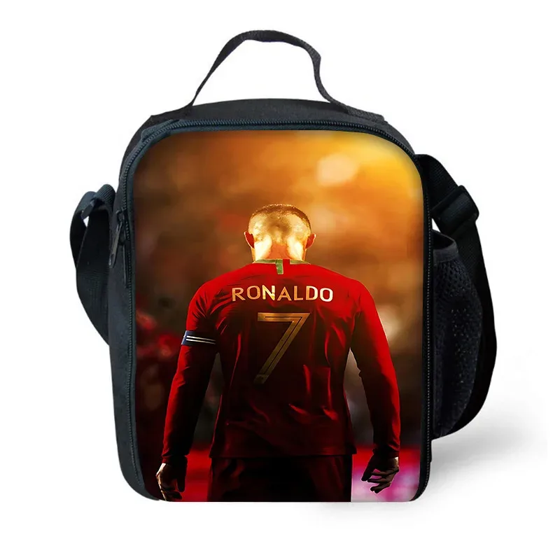 sac à dos d'école pour enfants football star avec sacs à déjeuner r-ronaldos, trousses à crayons, sacs d'école c-cr7 pour garçons et filles, meilleur cadeau