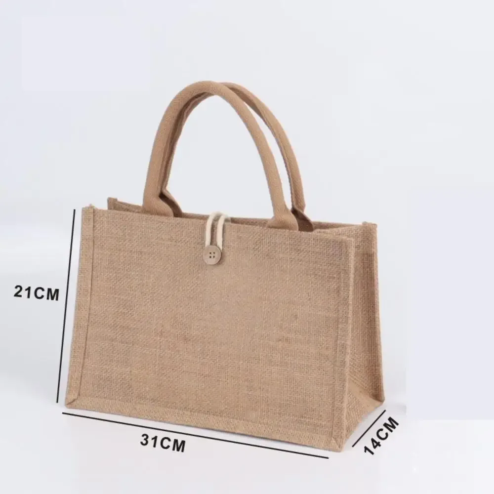 sacs de shopping vintage pour femmes iskybob avec fermoir, sacs fourre-tout en lin, grands sacs de plage d'été portables, sacs fourre-tout écologiques avec grande poignée supérieure, sac cadeau