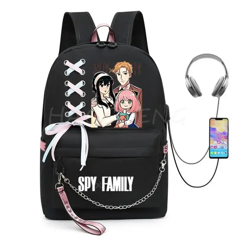 spy x family anya forger anime sac à dos pour femmes kawaii design étudiant école sac à bandoulière toile jeunesse voyage en plein air sac à dos